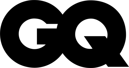 Black icon of GQ on transparent background