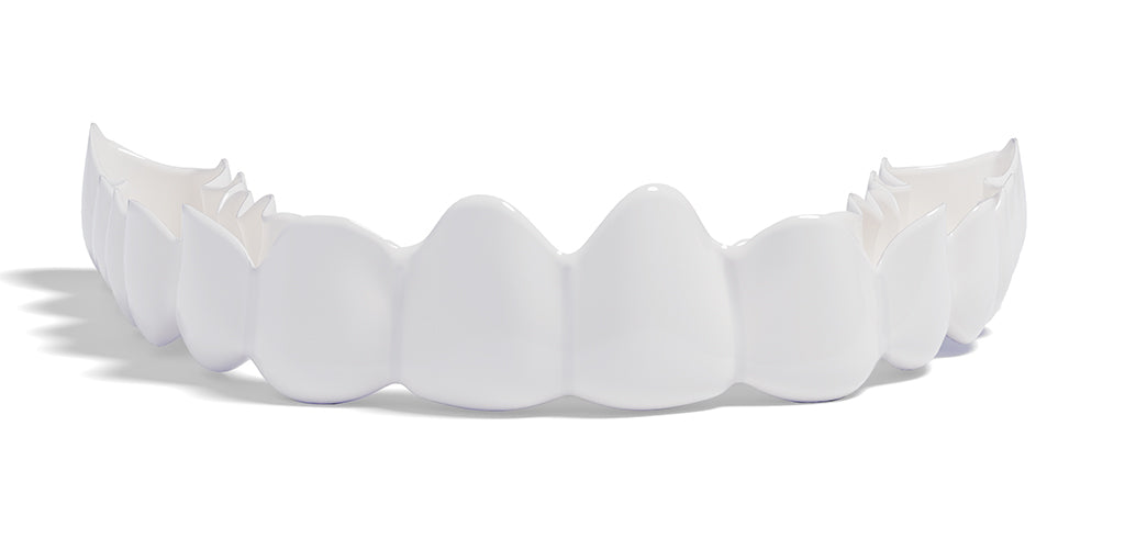 White snap on smile on a white background