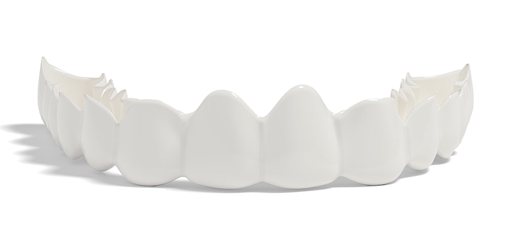 White snap on smile on a white background