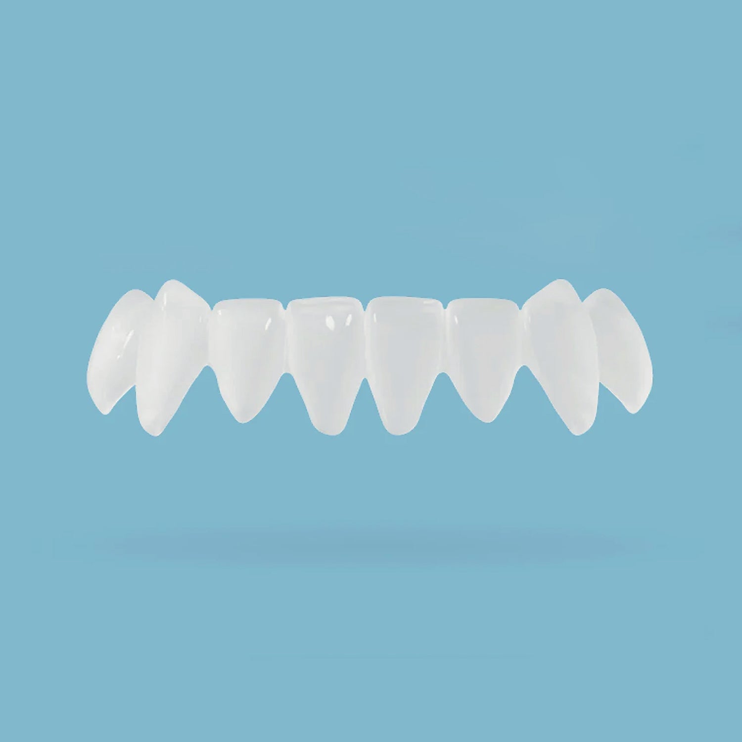 Bottom snap on veneer on a light blue background